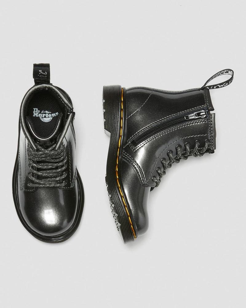 Dr Martens Toddler 1460 Metallic Snørestøvler Børn Grå | DK 697KOR